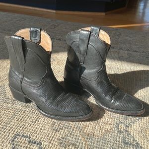 Black Tecovas Boots Womens Size 6.5 special edition LIZARD SKIN Casey